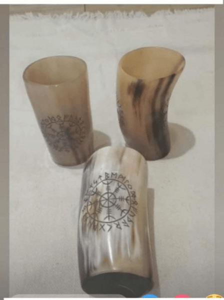 Noora Handcrafted Personalised / Engraved Viking Horn Glass | Drinking Natural BEER GLASS for Ale, SU098 - Noora International