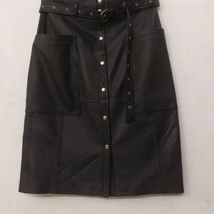 NOORA Handmade Women's Lamb Skin ,Leather skirt , Leather Outfit, Leather skirt , Women's Full Leather skirt, Genuine Leather skirtSJ294 - Noora International