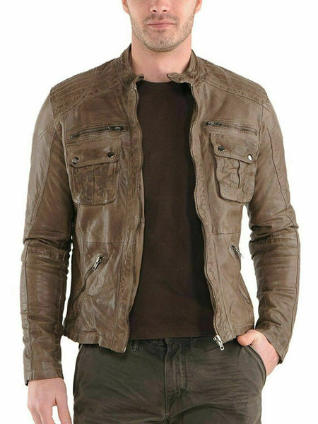 Noora Indiana Jones Harrison Classic Distressed Real Leather Jacket thumbnail QD - Noora International