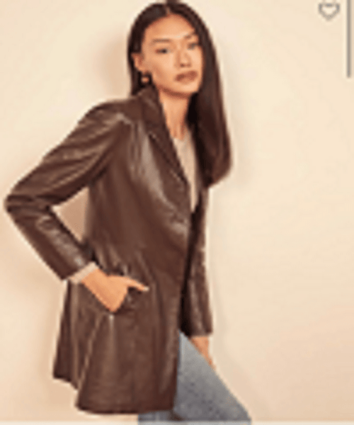 Noora Ladies 100% Real Lambskin Leather Shiny BLAZER Jacket For MEETINGS Brown Blazer Jacket YK29 - Noora International