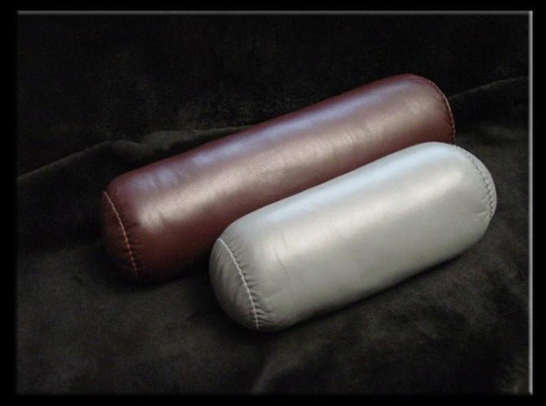 NOORA Lambskin Green Leather Cushion Cover, Roll Case Soft Decent Cover, Round Bolster Cover, Home Decor YK085 - Noora International