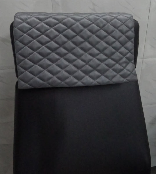 Noora Lambskin Leather Headrest Cover, QUILTED Furniture Protector, Loveseat Theatre Seat Cover, Leather Recliner Slipcover - GREY SN033 - Noora International