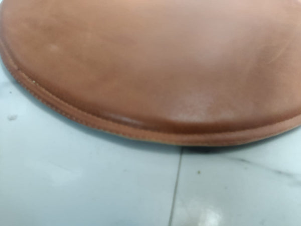 Noora Lambskin Leather ROUND TAN CHAIR Pad |Dining Seat Pad for Home and Office| Housewarming Gifts| SN02 - Noora International