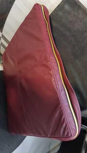 Noora Lambskin Leather Seat Cushion Cover |Sofe Seat Cushion Cover, SQUARE Bench Floor Seat Cushion Cover - BURGUNDY - Noora International