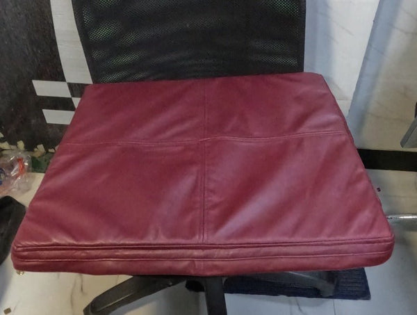 Noora Lambskin Leather Seat Cushion Cover |Sofe Seat Cushion Cover, SQUARE Bench Floor Seat Cushion Cover - BURGUNDY - Noora International
