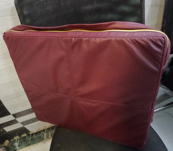 Noora Lambskin Leather Seat Cushion Cover |Sofe Seat Cushion Cover, SQUARE Bench Floor Seat Cushion Cover - BURGUNDY - Noora International