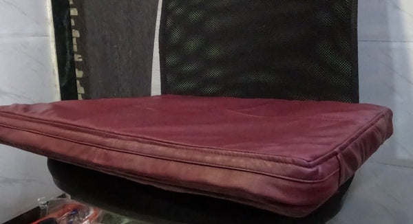 Noora Lambskin Leather Seat Cushion Cover |Sofe Seat Cushion Cover, SQUARE Bench Floor Seat Cushion Cover - BURGUNDY - Noora International