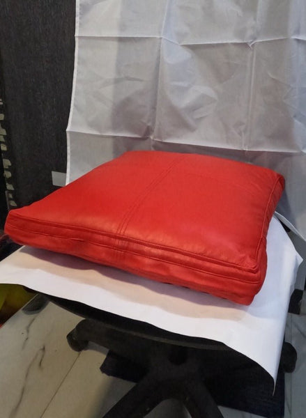 Noora Lambskin Leather Seat Cushion Cover | Table Seat Cushion Cover, SQUARE Bench Floor Seat Cushion Cover, - Noora International