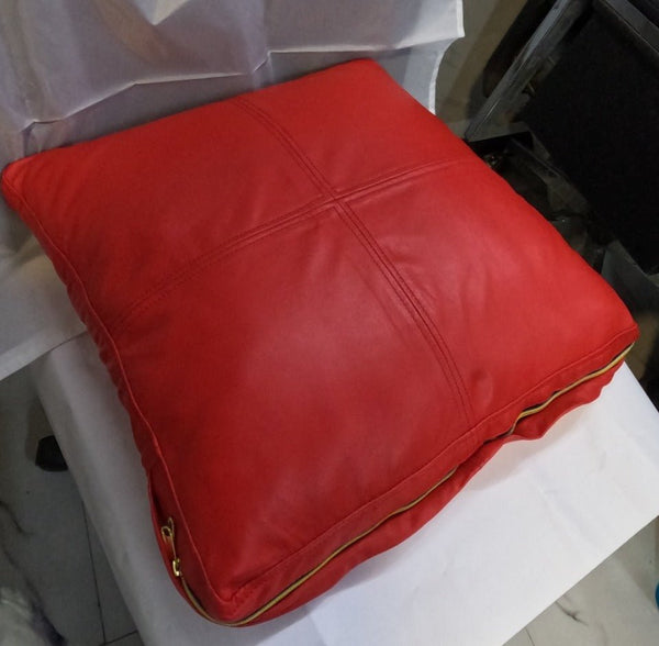 Noora Lambskin Leather Seat Cushion Cover | Table Seat Cushion Cover, SQUARE Bench Floor Seat Cushion Cover, - Noora International