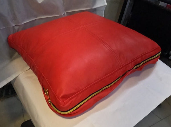 Noora Lambskin Leather Seat Cushion Cover | Table Seat Cushion Cover, SQUARE Bench Floor Seat Cushion Cover, - Noora International