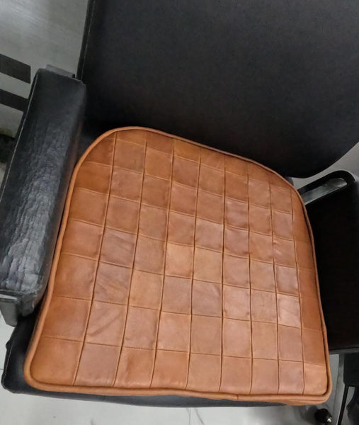 Noora Lambskin LEATHER SEAT CUSHION - MANGO TAN Seat Cushion for Bench - Thickness 2" ( 5cm) - Leather Chair Pad -JS46 - Noora International