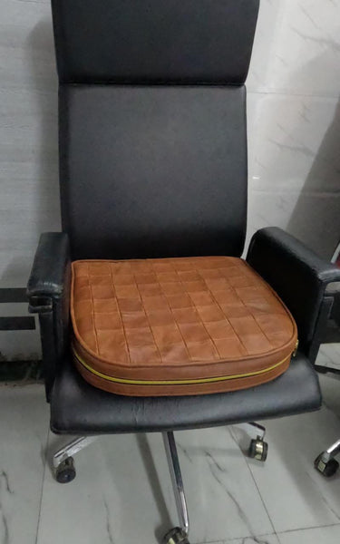 Noora Lambskin LEATHER SEAT CUSHION - MANGO TAN Seat Cushion for Bench - Thickness 2" ( 5cm) - Leather Chair Pad -JS46 - Noora International