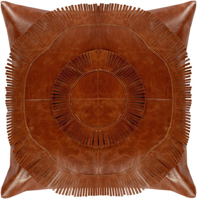 Lambskin leather Surya pillow cover Burnt Orange, Plain Square Leather Pillow Cover Housewarming