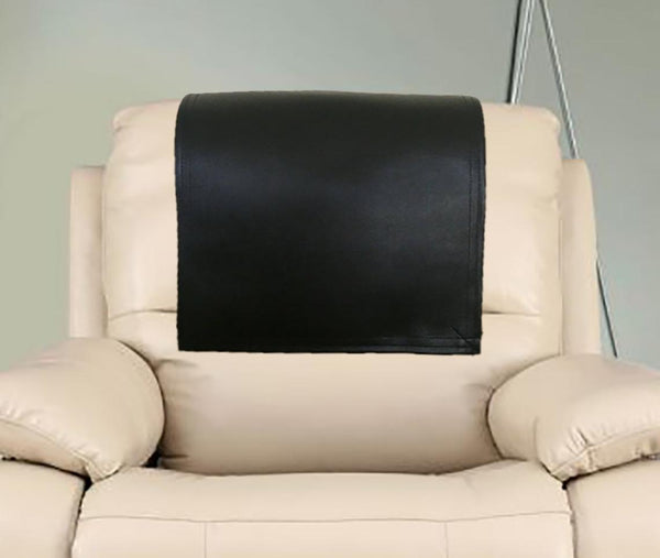 Noora Lambskin Leather,Headrest Cover, Furniture Protector, Loveseat Theater Seat,Black Colour BS021 - Noora International