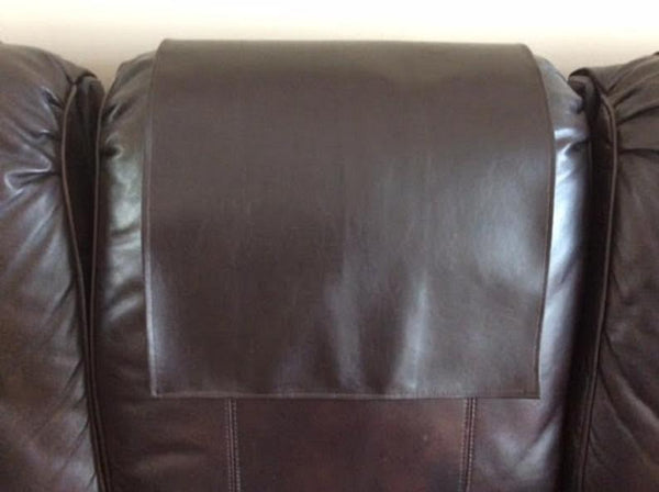 Noora Lambskin Leather,Headrest Cover, Furniture Protector, Loveseat Theater Seat,Black Colour BS021 - Noora International