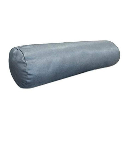 Noora Leather Bolster Cover, Round Shaped Sofa Cushion Cover, Blue Bolster Pillow Cover, Sky Blue Bolster Pillow Cover SU0145 - Noora International