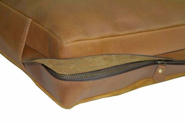 NOORA Leather Customized Genuine Seat Cushion Cover, Dining Cushion Living Decor, Housewarming Square Cover With Zip NM001 - Noora International