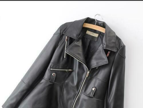 NOORA Leather Jacket Flare Peplum Coat Women Blazer Casual Outwear Slim Fit Black WA556 - Noora International