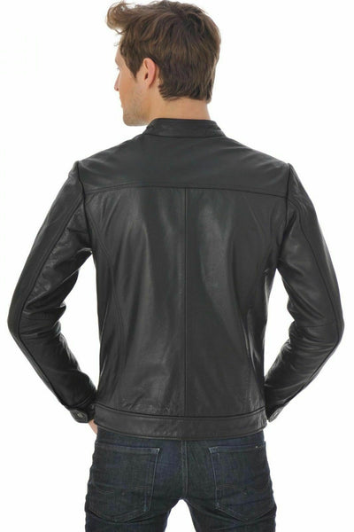 Noora Leather Jacket Men's Genuine Stylish & Fashionable Black Smart Fit NI-59 - Noora International