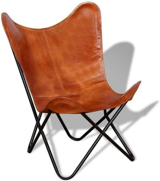 Noora Leather Living Room Chairs Cover-Butterfly Chair Replacement Brown Cover-Handmade Leather Cover (Only Cover) Chair Cover SU0161 - Noora International