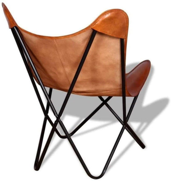 Noora Leather Living Room Chairs Cover-Butterfly Chair Replacement Brown Cover-Handmade Leather Cover (Only Cover) Chair Cover SU0161 - Noora International