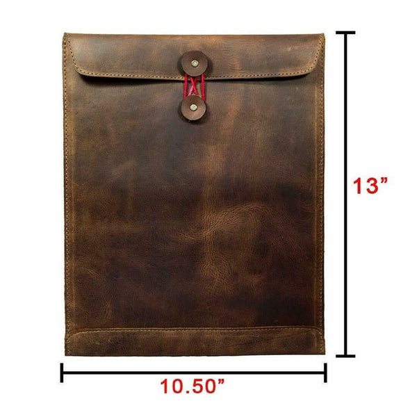 NOORA Leather Mailing Envelope Document Holder_Office and Work Essentials Handmade Cover,Personalized journal cover,Brown Leather _SJ - Noora International