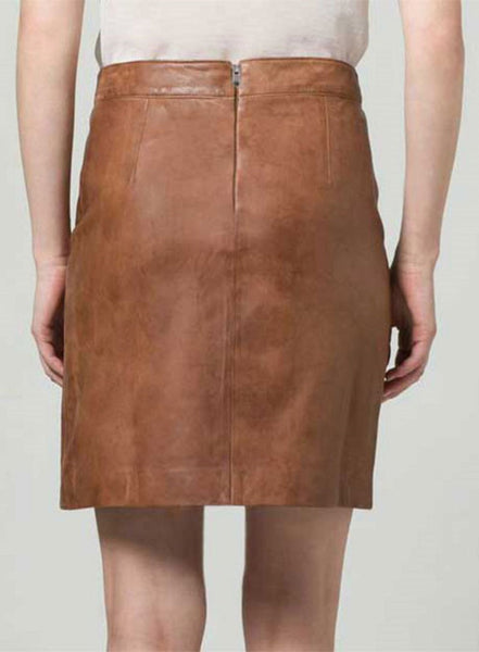 NOORA Leather mini skirt/ Short circle skirt/ TAN leather skirt/ Women mini skirt/ TAN mini skirt/ High waist skirt SB129 - Noora International