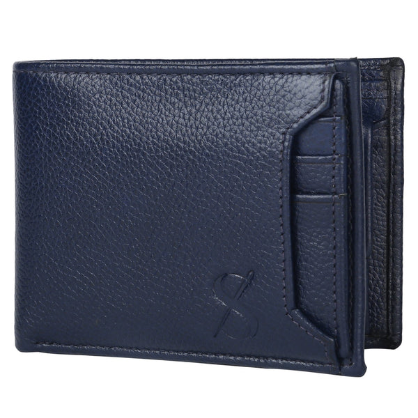 NOORA Leather Money Leather Navy Blue Wallet For Men's Vintage Purse wallet - Noora International