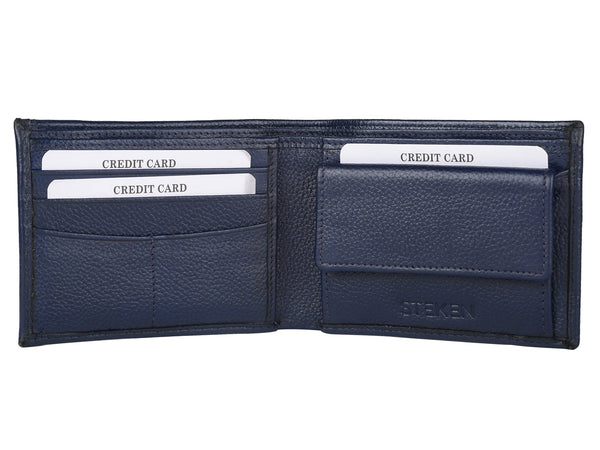 NOORA Leather Money Leather Navy Blue Wallet For Men's Vintage Purse wallet - Noora International