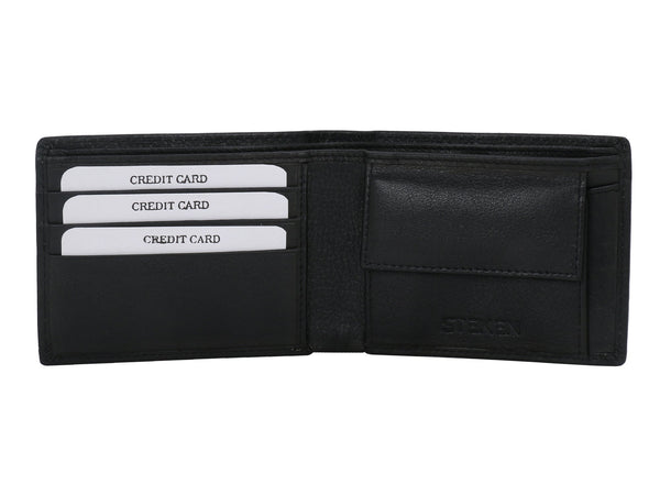 NOORA Leather Personalized Engraved Money Clutch Classic Leather Black Wallet For Men's, Vintage Purse wallet Cards Holders - Noora International