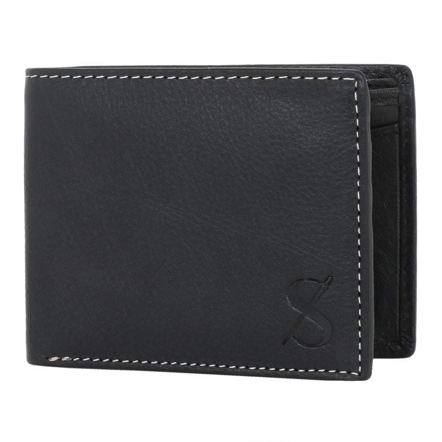 NOORA Leather Personalized Engraved Money Clutch Classic Leather Black Wallet For Men's, Vintage Purse wallet Cards Holders - Noora International
