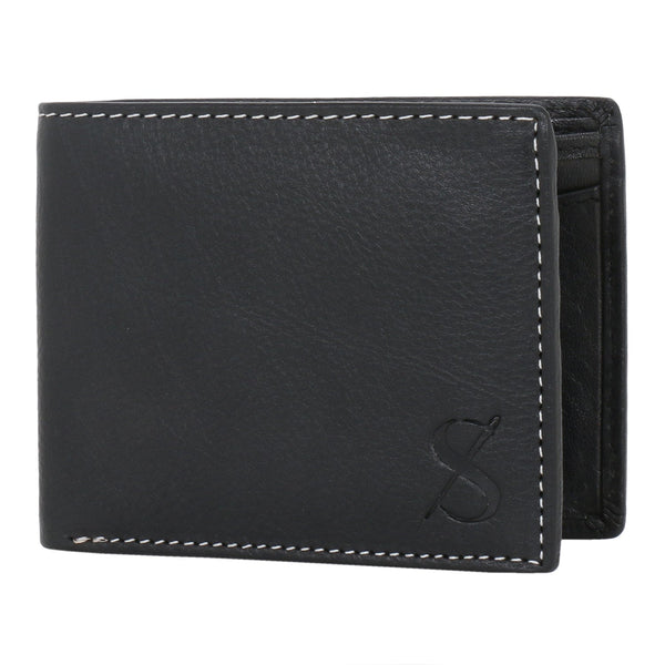 NOORA Leather Personalized Engraved Money Clutch Classic Leather Black Wallet For Men's, Vintage Purse wallet Cards Holders - Noora International