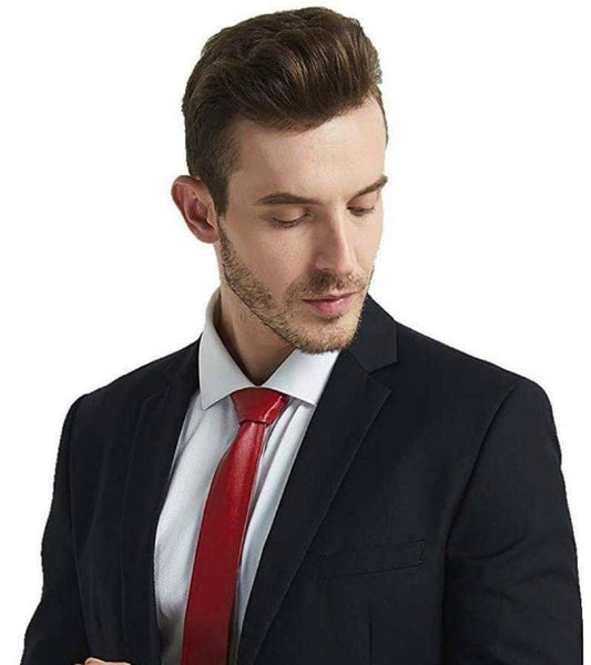 Noora Leather Ties For Men Formal Wear Men's Necktie's leather Ties , 56 inches long, 2 inches at widest, Meeting Wear Tie SU0465 - Noora International