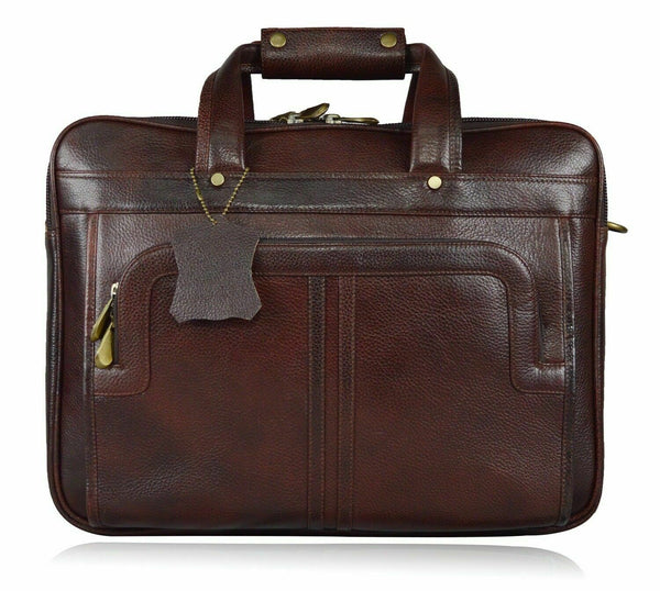 NOORA Men Cowhide Genuine Leather Messenger Shoulder Laptop Bag Briefcas QD284 - Noora International