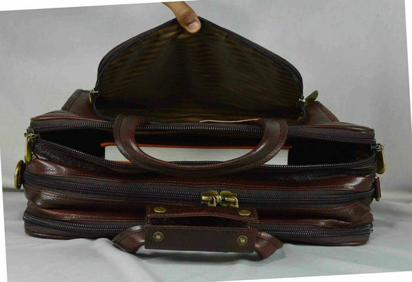 NOORA Men Genuine Leather Messenger Shoulder Laptop Bag Briefcas QD287 - Noora International