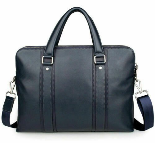 NOORA Men Leather 15.5 inch Laptop Office Bag Business Black Briefcase Bag QD298 - Noora International