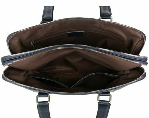 NOORA Men Leather 15.5 inch Laptop Office Bag Business Black Briefcase Bag QD298 - Noora International