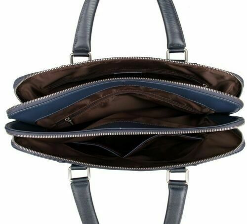 NOORA Men Leather 15.5 inch Laptop Office Bag Business Black Briefcase Bag QD298 - Noora International