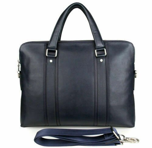 NOORA Men Leather 15.5 inch Laptop Office Bag Business Black Briefcase Bag QD298 - Noora International