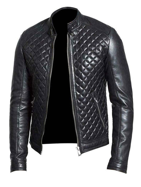 Noora Men Motorcycle Black Leather Jacket Lambskin Biker Bomber Jacket Slim SJ23 - Noora International