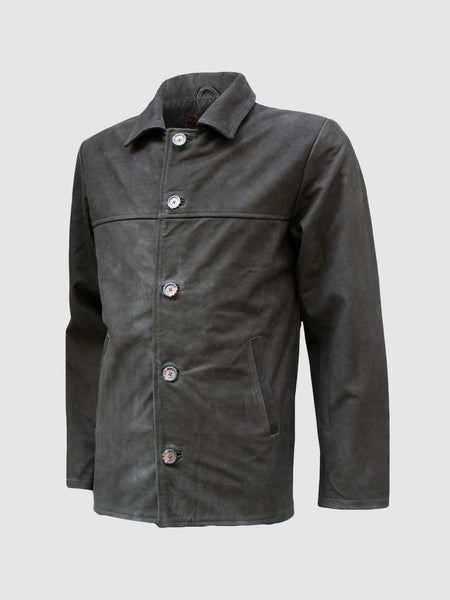 NOORA Men's 100% Real Lambskin Black Suede Biker Shirt Jacket | Slim Fit Shirt With Button & Pocket | ST0417 - Noora International