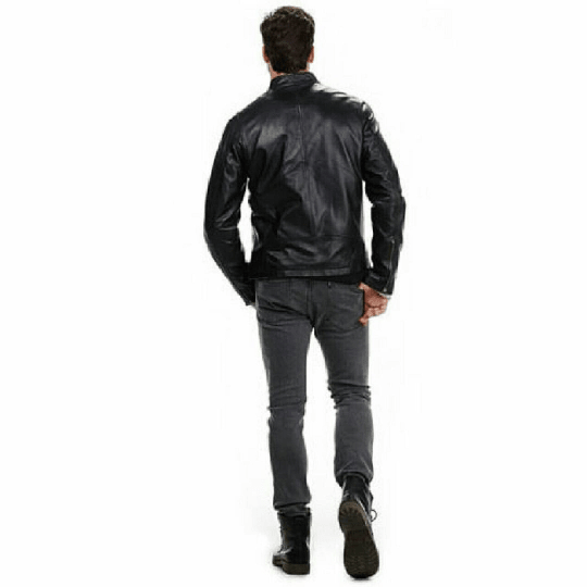 Noora Men's Authentic Lambskin Leather Jacket Slim Fit Outerwear Soft Premium Black Leather Jacket With Zipper Pocket YK95 - Noora International