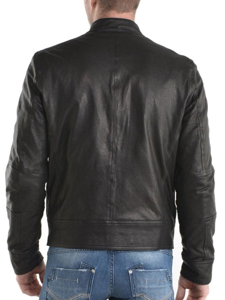 Noora men’s black Leather Motorcycle biker jacket | Slim Fit Outerwear Stylish Jacket | - Noora International