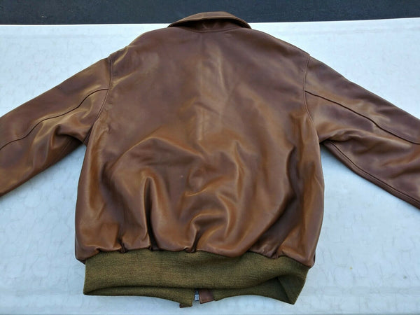 Noora Mens Brown Bomber Leather Jacket With Zipper | Brown AVIATORS JACKET | Brown Biker Bomber Jacket SU0183 - Noora International