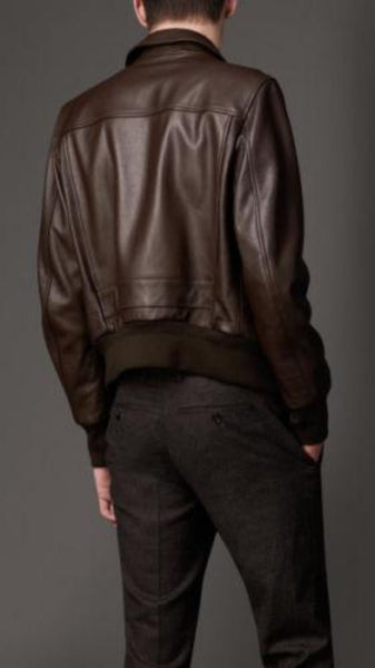 Noora Mens Dark Brown Leather Bomber Jacket With YKK Zipper | Stylish Flight Slim fit BikerLeather Jacket | SU0115 - Noora International