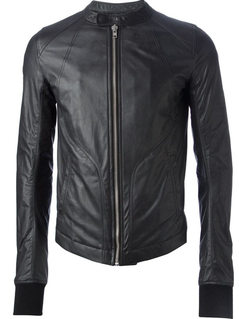 Men's Real Lambskin Leather Bomber Jacket Biker Lightweight Leather Outwear Black – view 2