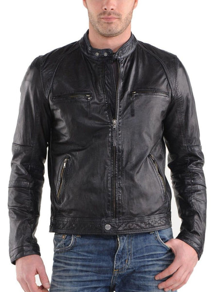 Noora Men's Genuine Sheepskin Leather Jacket | Autumn and Winter Fashion Warm Motorcycle Leather Jacket | Gift for him - Noora International