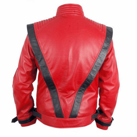 NOORA Mens Lambskin Colour Block Leather Quilted Jacket , Men's Red & Black Belted Biker Jacket | ST046 - Noora International