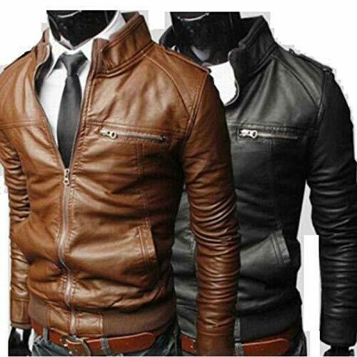 NOORA MENS Lambskin Fridge BIKER CAFE RACER REAL LEATHER SLIM FIT JACKET NI-40 - Noora International