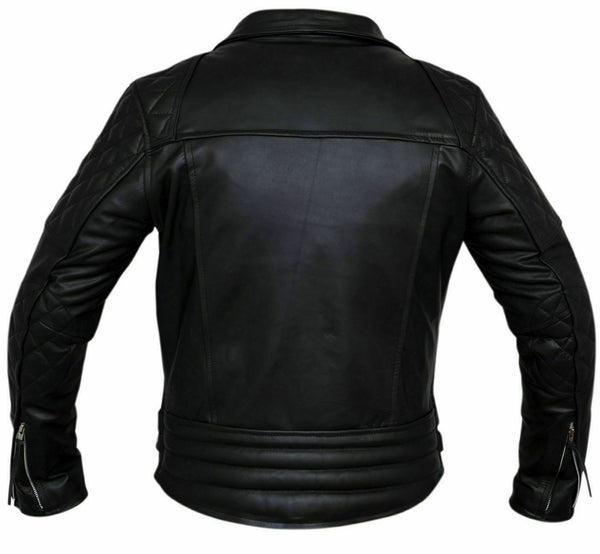 Noora Mens Lambskin Fridge Black Leather Jacket- Night Rider Sheep Leather NI-49 - Noora International